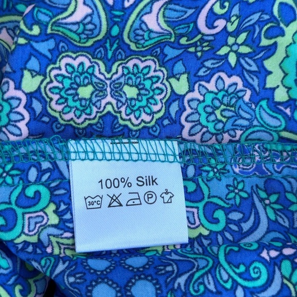 Sabai Sabai 100% Silk Floral Paisley Print Bohemian Blouse Size Medium - Picture 8 of 8